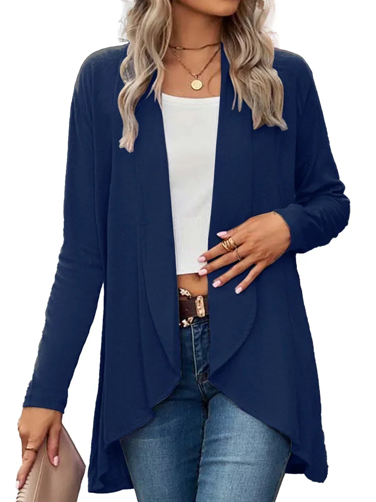Cardigan Femme Hiver Doux et Confortable à Fermeture Ouverte