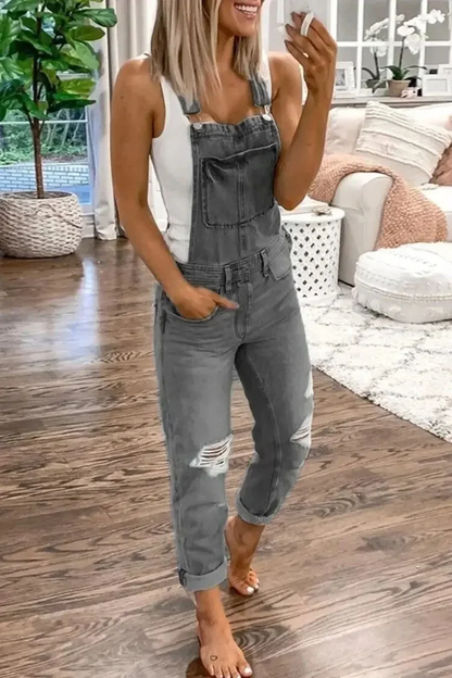 Salopette Jean Déchirée pour Fille Mode