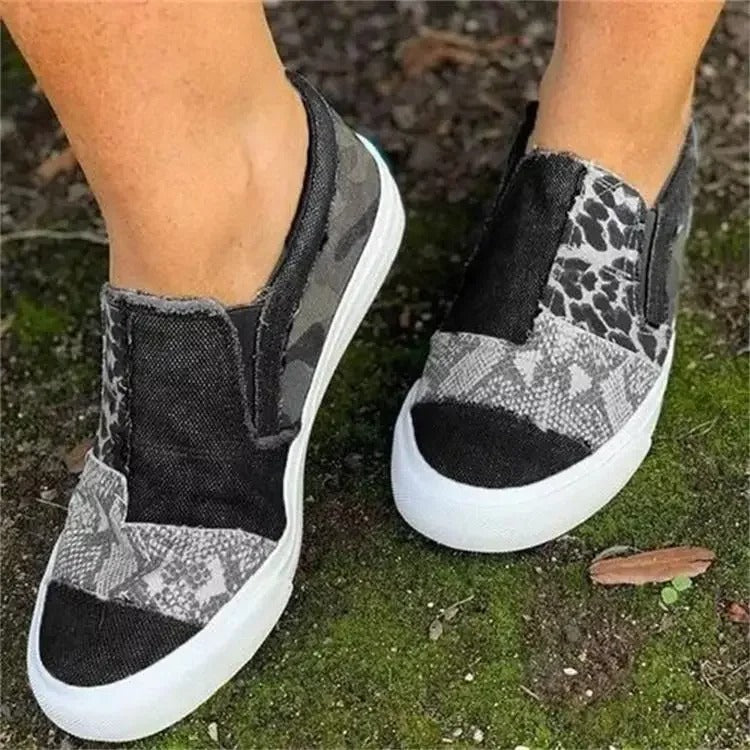 Baskets tendance à lacets avec imprimé léopard