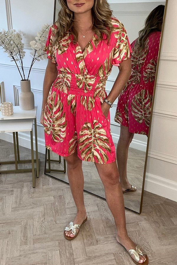Robe Été Courte Tropique élégante et décontractée