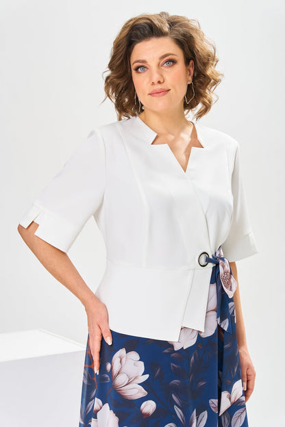 Robe midi Femme Coton Soie Fluide Manches Courtes