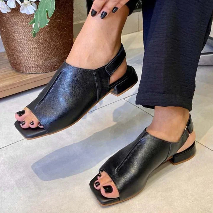 Sandales Femme Talon Bas Confortable Ouvertes Classiques - PanierRoyale