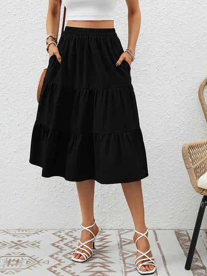 Jupe Été Florale pour Femme - Confortable avec Poches et Coupe Droite