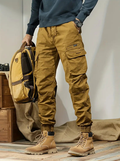 Pantalon Homme Noir Polyvalent avec Poches Multiples