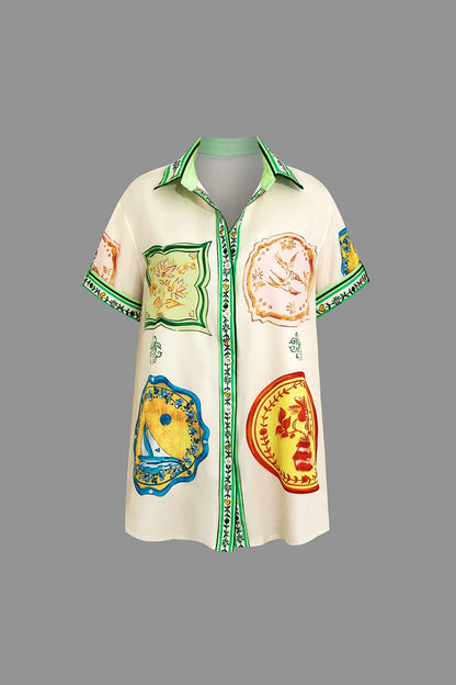 Ensemble Deux Pièces Élégant Imprimé Floral
