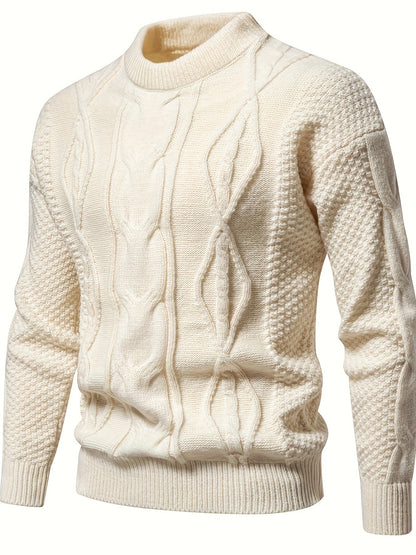 Pull Homme Marine Épais Chaud en Laine Mélangée