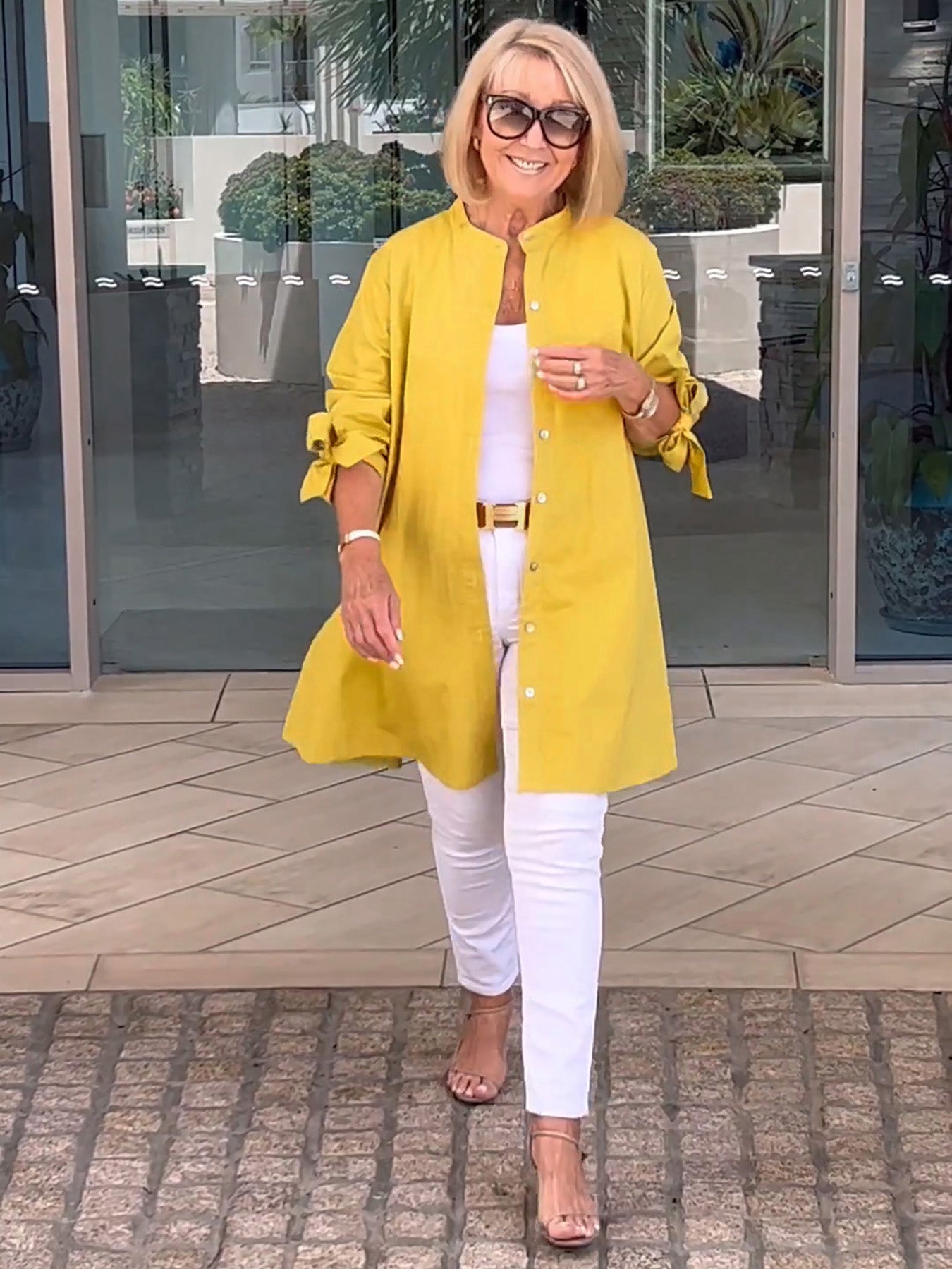 Veste Chemise Longue Femme Coton Boutonnée Coupe Droite