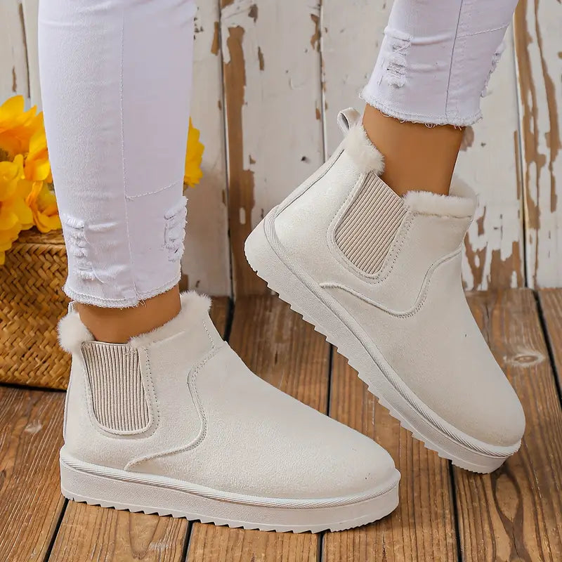 Bottines Femmes Hiver Doublées Fourrure Chauffantes