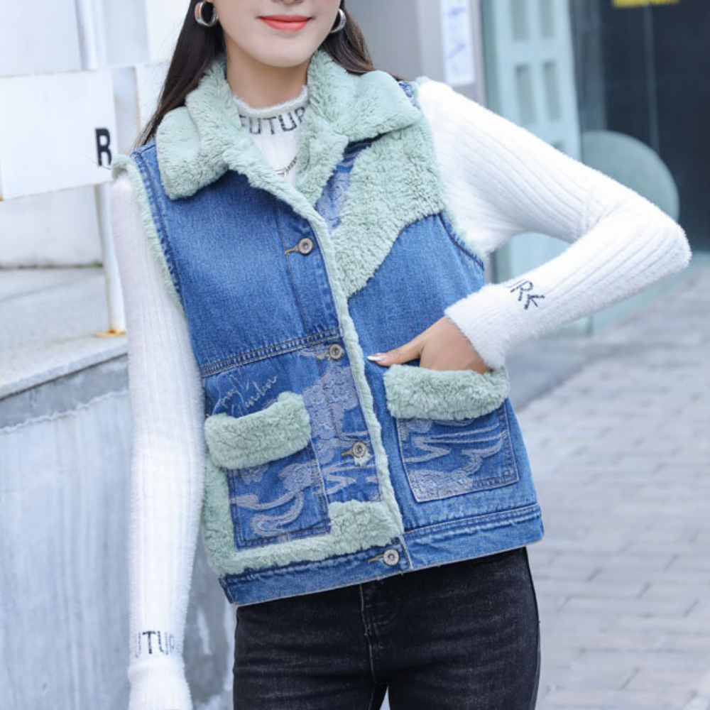 Gilet Jean Hiver Femme Chic et Élégant