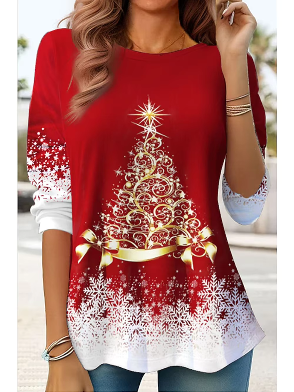 Pull De Noël Femme Manches Longues Tendance Hiver - PanierRoyale
