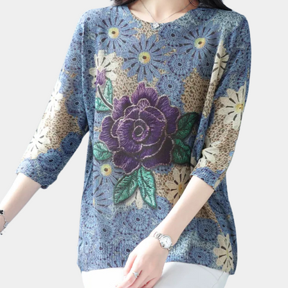 Pull Femme Floral Élégant et Chaud