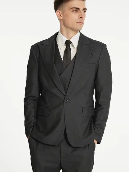 Costume Homme 3 Pièces : Blazer, Gilet et Pantalon Élégant