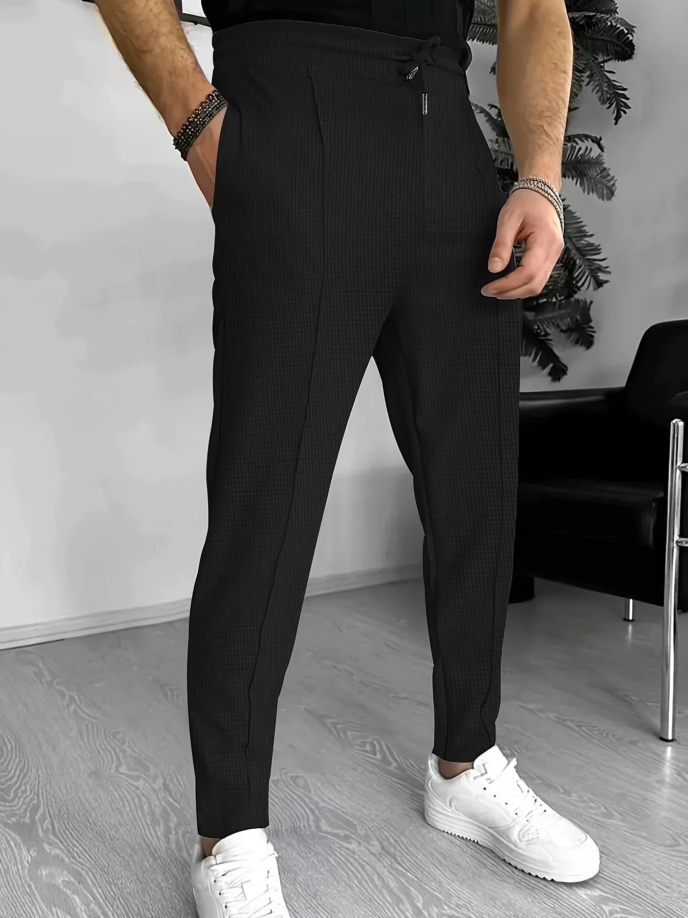 Pantalon Carreaux Slim Fit Élégant