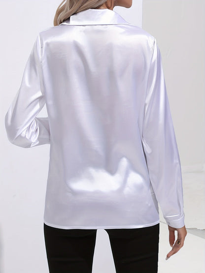 Chemise Femme en Soie Élégante Manches Longues
