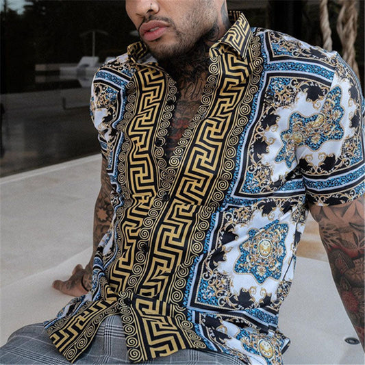 Chemise Homme Manches Courtes Imprimée - BerlinGlamour