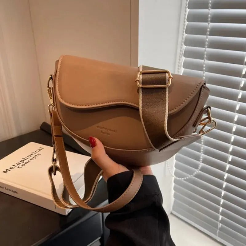 Sac Épaule Femme Élégant avec Biais Cuir