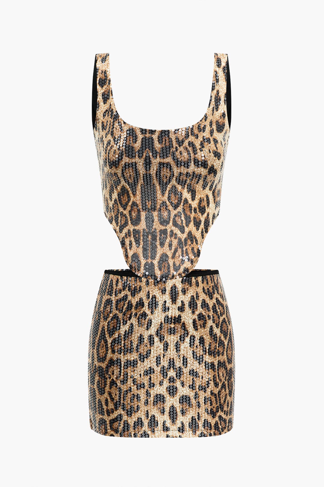 Robe imprimée léopard courte et élégante pour femme assurée