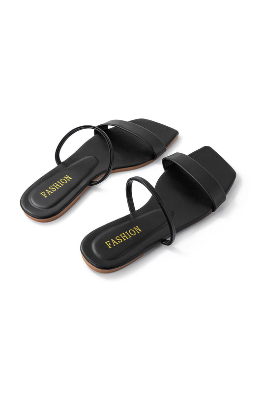Sandales Noires Élégantes Design Minimaliste - BerlinGlamour