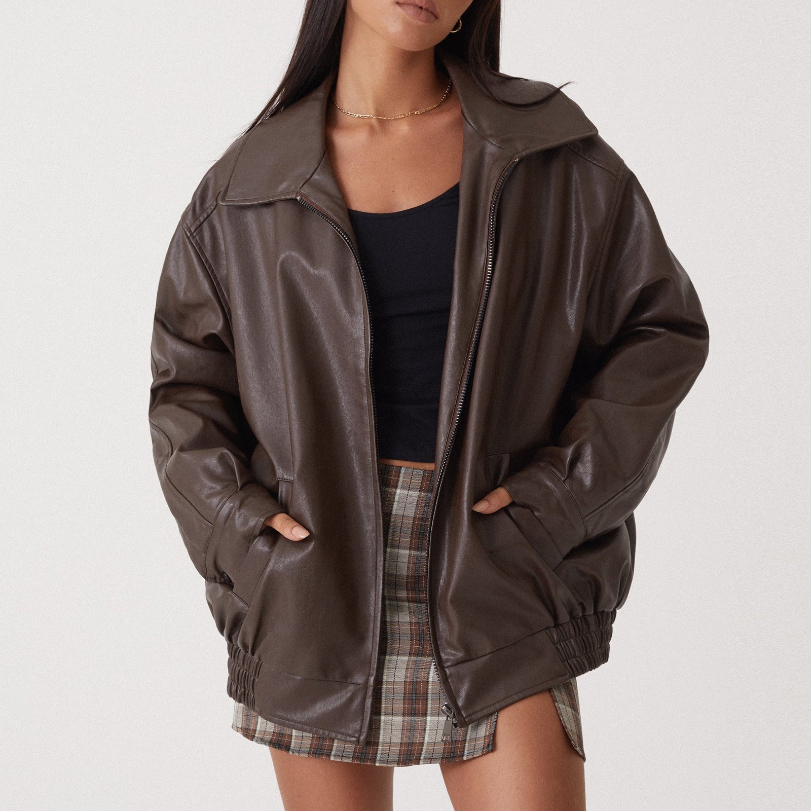 Veste femme décontractée à fermeture éclair moderne - BerlinGlamour