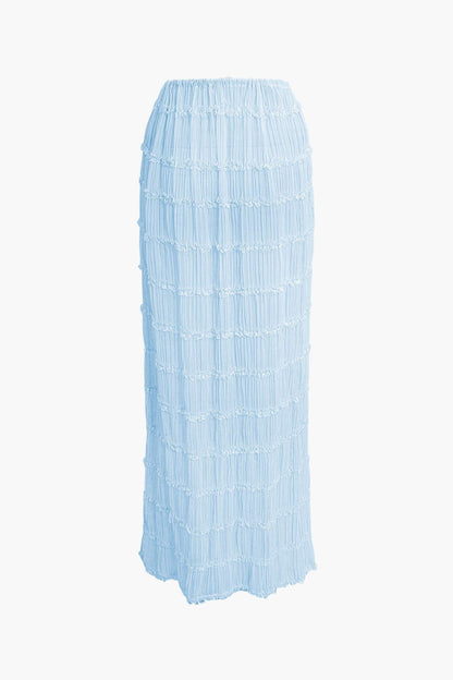 Robe de soirée deux pièces plissée élégante
