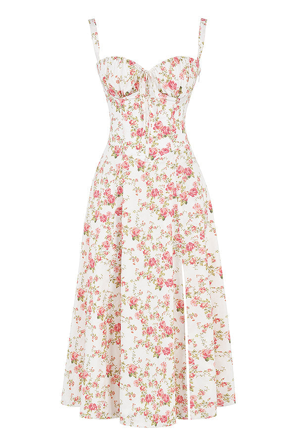 Robe Fuchsia Courte Taille Évasée Féminine