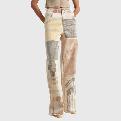 Jean Femme Haut de Gamme Taille Haute Imprimé - BerlinGlamour