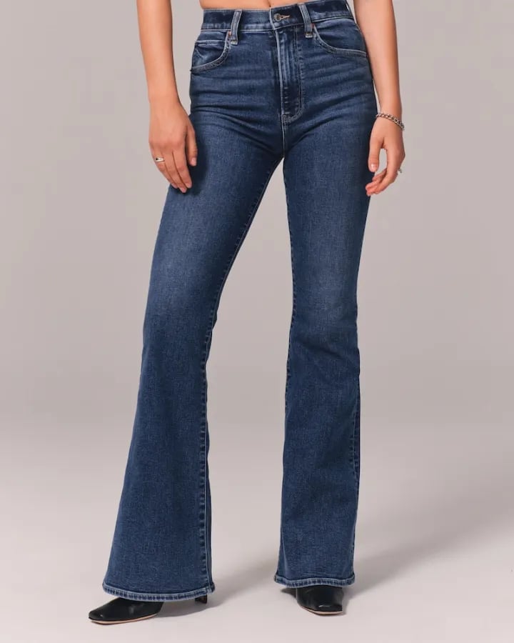 Jeans Haute Taille Évasée Femme Moderne