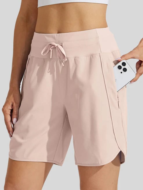 Short sport Femme Taille haute Cordon Poches