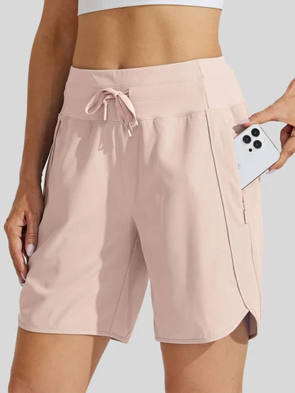 Short sport Femme Taille haute Cordon Poches
