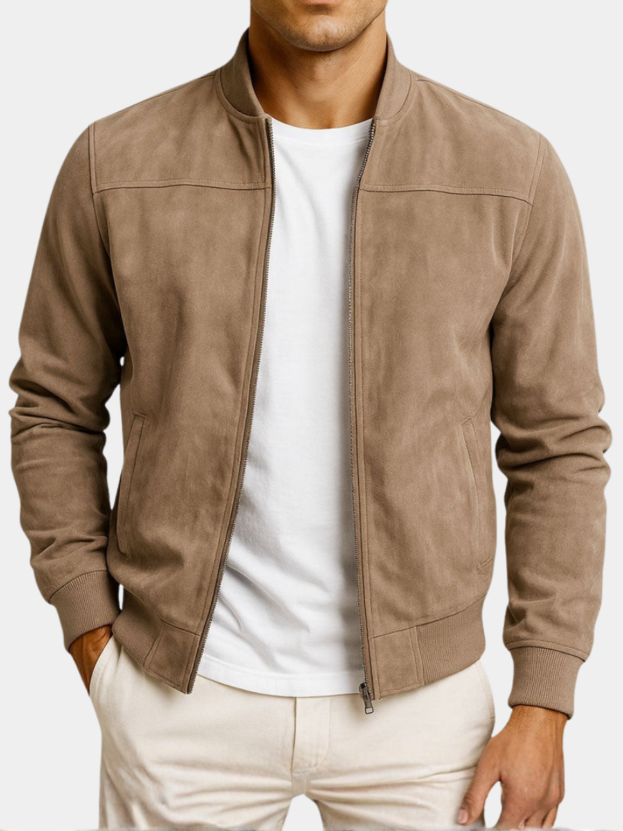 Veste Homme Cuir Suédé Coupe Classique - PanierRoyale