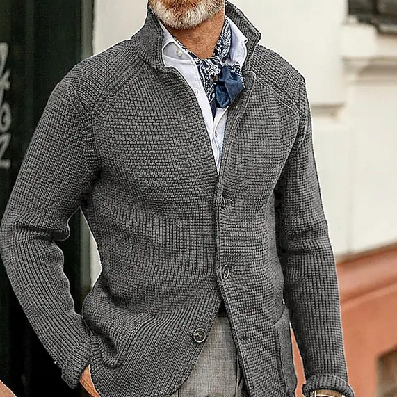 Blazer Homme Élégant col chemisé manches longues