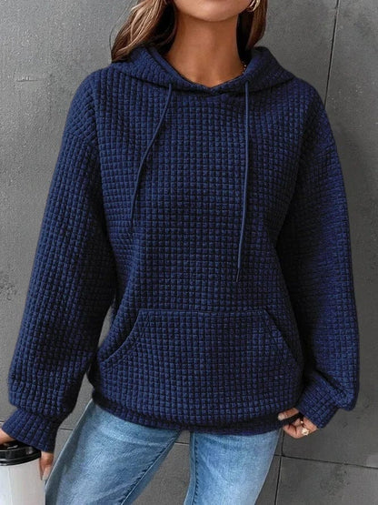 Sweat à Capuche Femme Long Manches Doux et Confortable