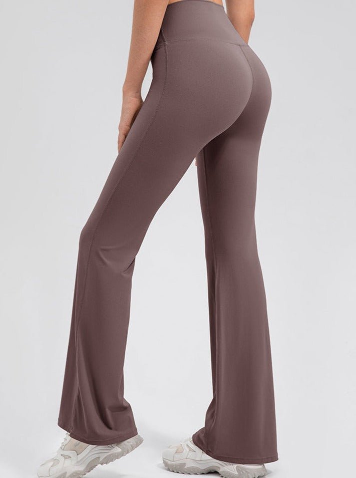 Legging Femme Extensible Taille Haute Coupe Flare Evasée - PanierRoyale