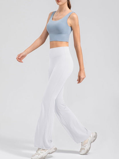Legging Femme Extensible Taille Haute Coupe Flare Evasée