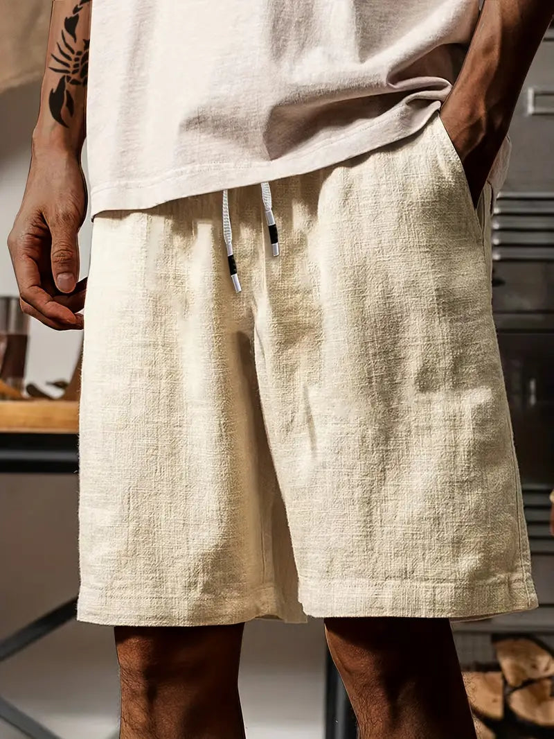 Shorts Homme Décontractés Été avec Cordelière et Tissu Doux
