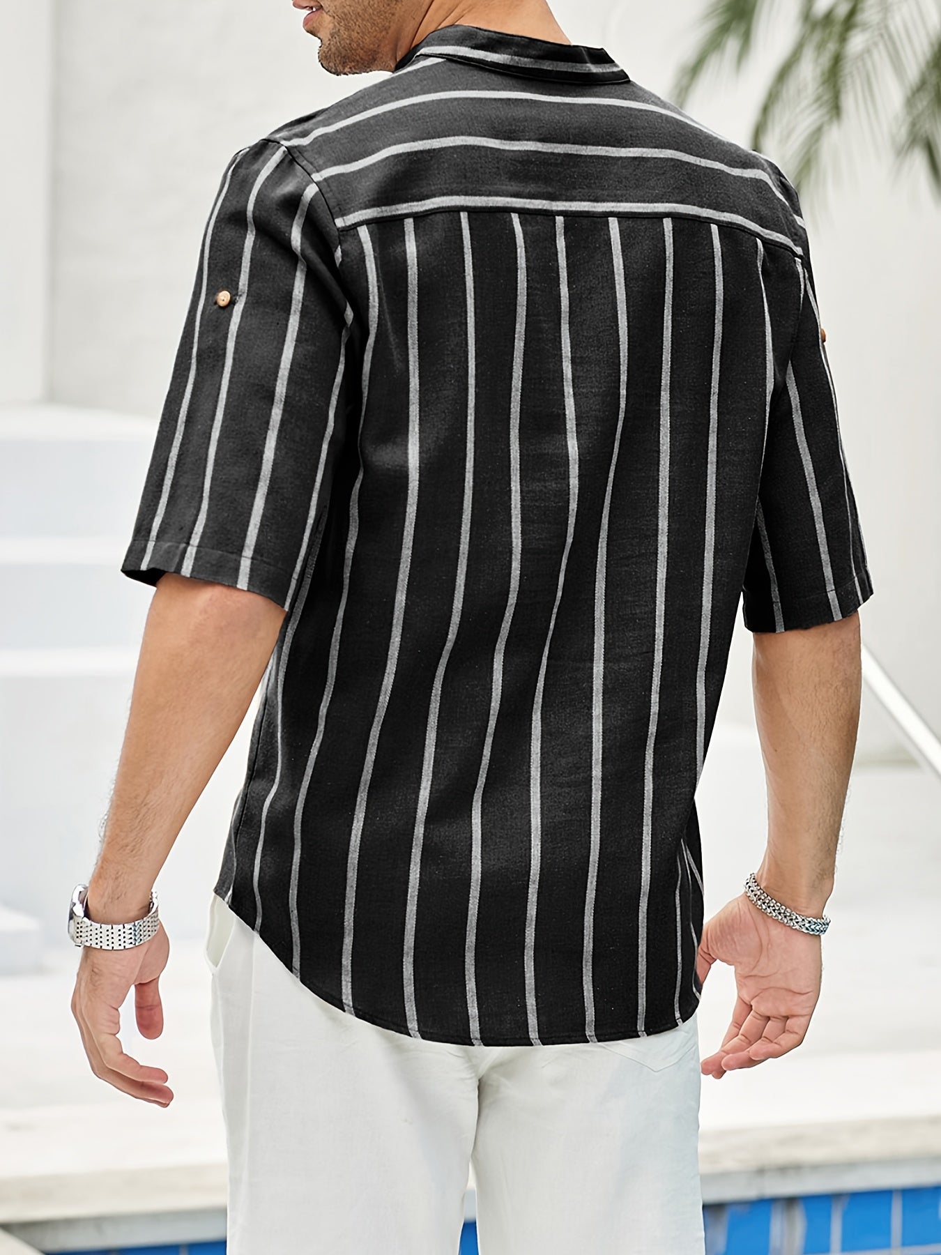 Chemise Homme Manches Courtes à Rayures