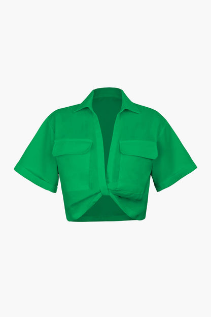 Chemise Femme Manches Courtes Col Chemisé Moderne