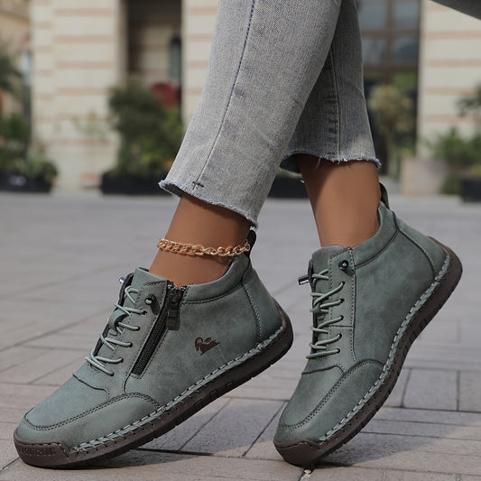 Chaussures Femmes Confortables à Lacets et Fermeture Éclair - BerlinGlamour