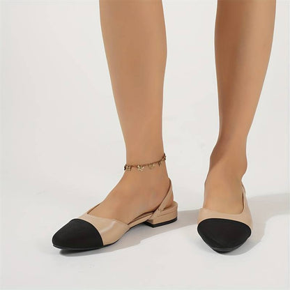 Escarpins Slingback Élégants Beige et Noir