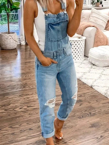 Salopette Jean Déchirée pour Fille Mode