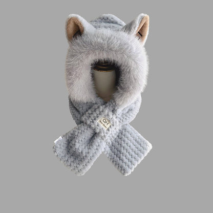 Écharpe et Cagoule Hiver Réversible pour Femme et Enfant