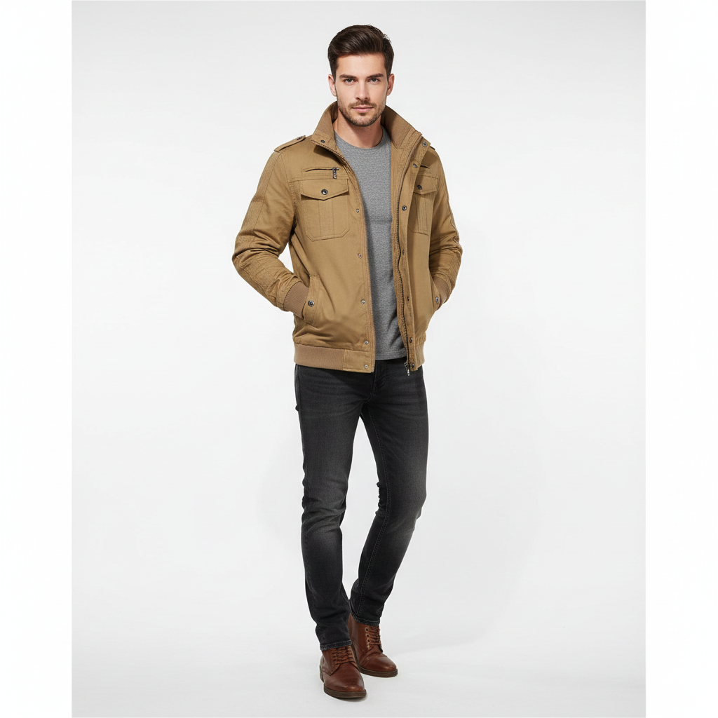 Blouson Homme Hiver Chauffant avec Doublure Polaire - PanierRoyale