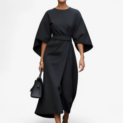 Robe Élégante Manches Bouffantes Taille Parfaite