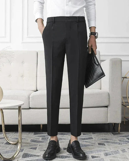 Tenue Homme Noir Complète : Polo Manches Longues, Pantalon et Chaussures en Cuir