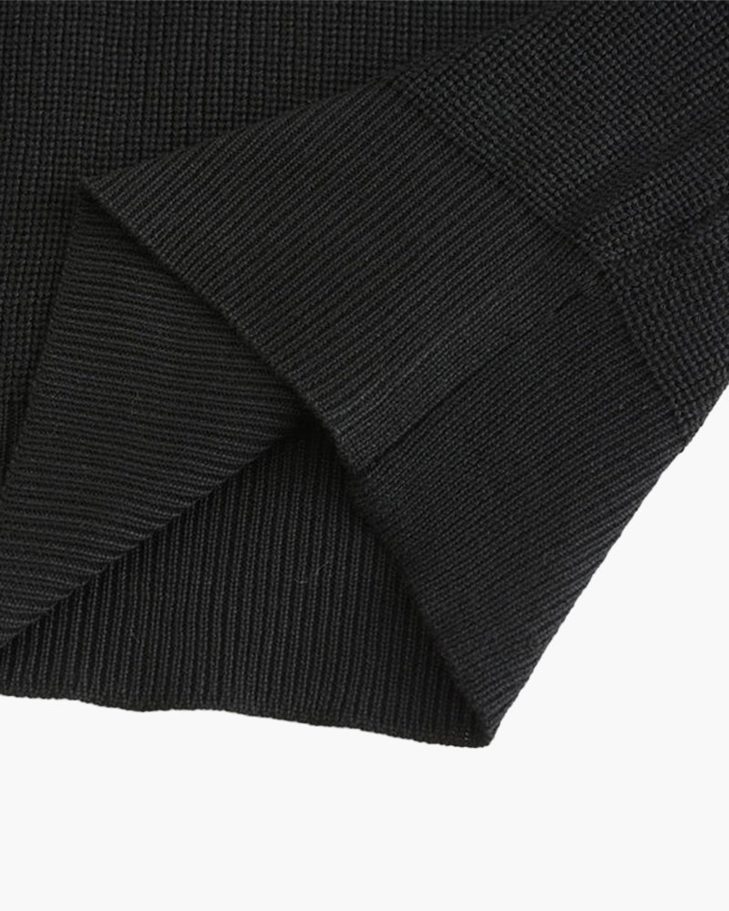Pull Homme Col Polo en Maille Côtelée Chaud et Confortable