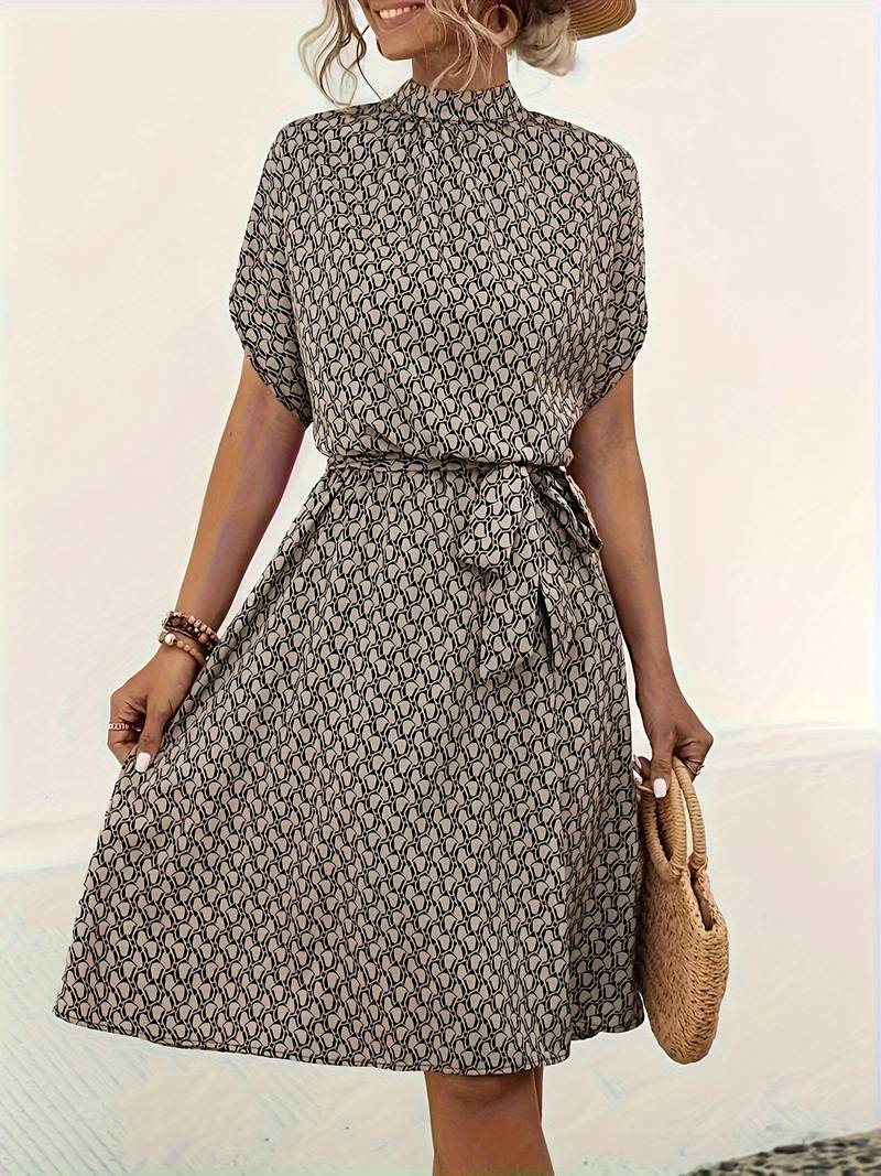 Robe Femme Été Florale avec Ceinture Élastique