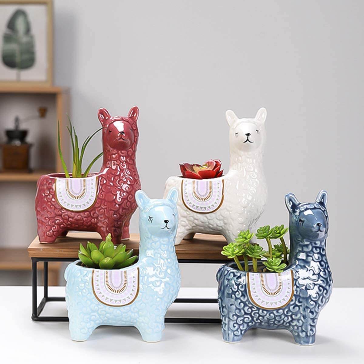 Pot de fleurs en céramique animal modèle élégant - PanierRoyale