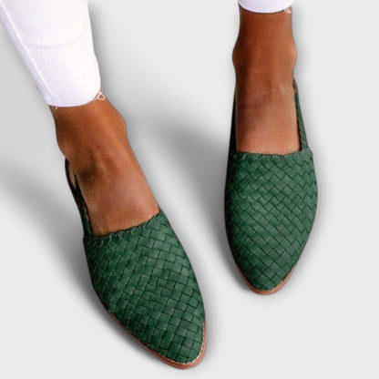 Mocassins Femme Tressés Talon Ouvert Bout Pointu - PanierRoyale