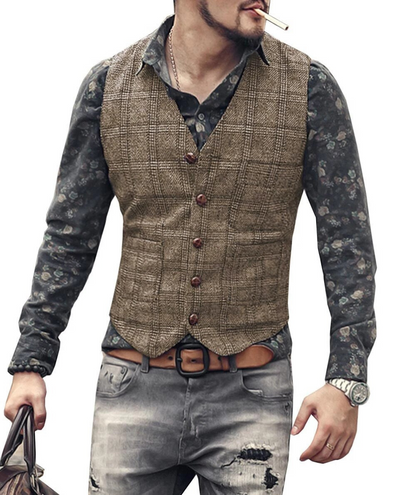Gilet Femme Col en V Boutons Élégant