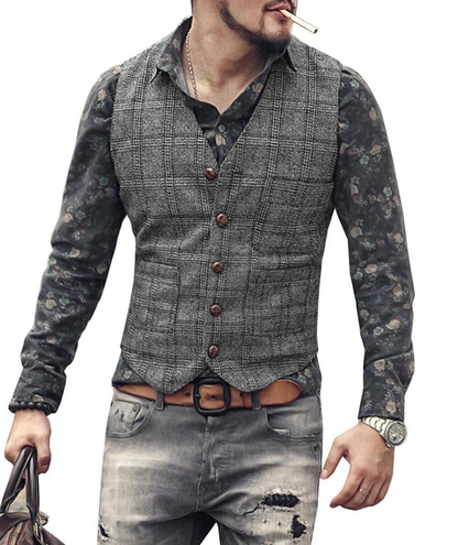 Gilet Femme Col en V Boutons Élégant